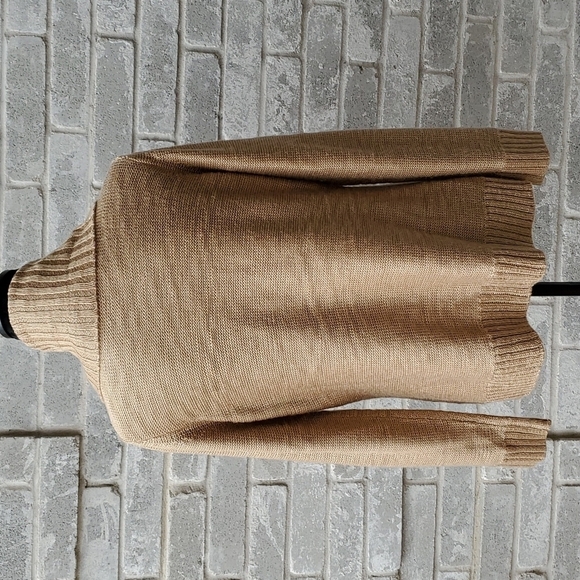 WinterSilks Cardigan Womens Size M Silk Trim Is Acrylic Tan Button - Picture 6 of 9